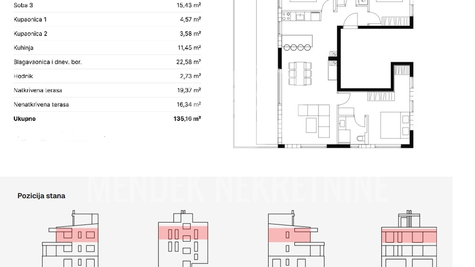 Wohnung, 135 m2, Verkauf, Zadar-okolica - Petrčane