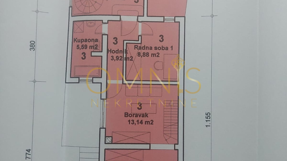 Rijeka, Grbci - dvoetažni stan, 145m2, 3S+DB