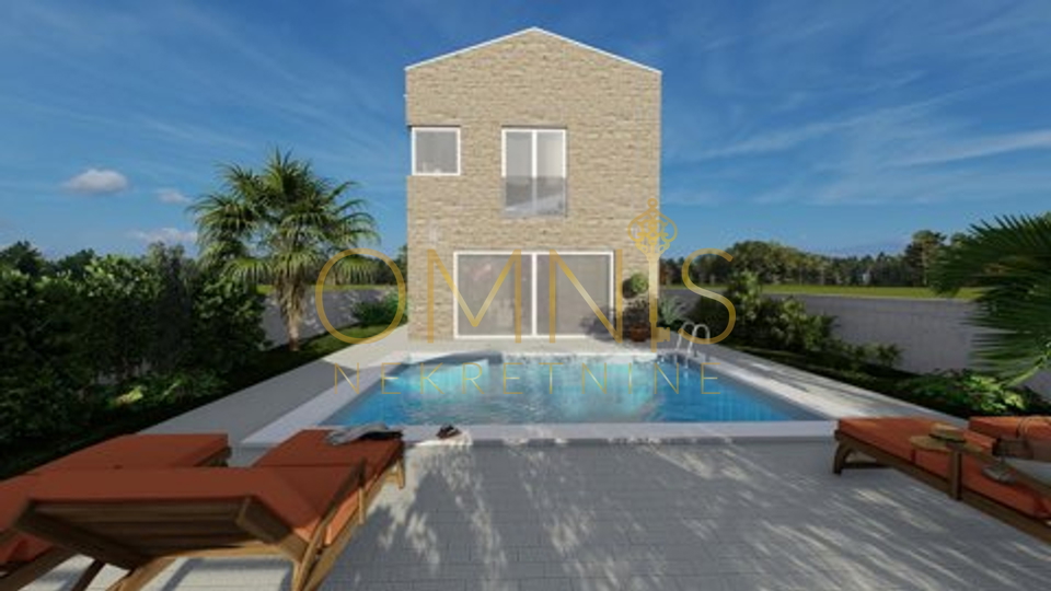 Svetvinčenat, Režanci, elitna vila s bazenom! Projekt s građevinskom dozvolom!