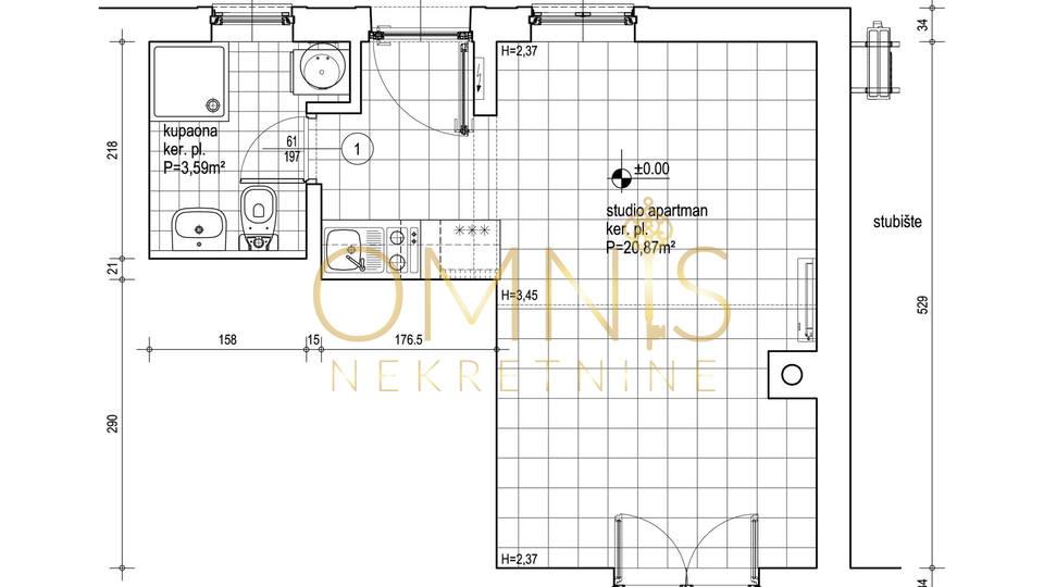 Studio apartment Malinska – 100 m from the beach