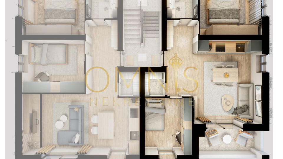 VISKOVO – NEW CONSTRUCTION, NORD BUILDING, 2 BEDROOMS + DINING ROOM, 59 m²