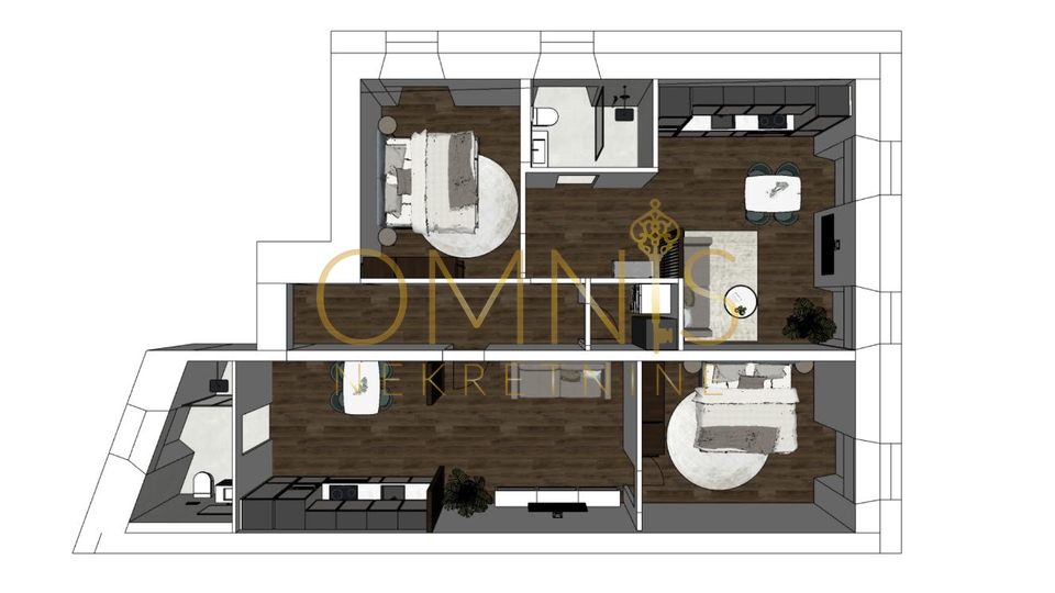 RIJEKA – OLD TOWN, apartment converted into 2 apartments, 93.5 m²