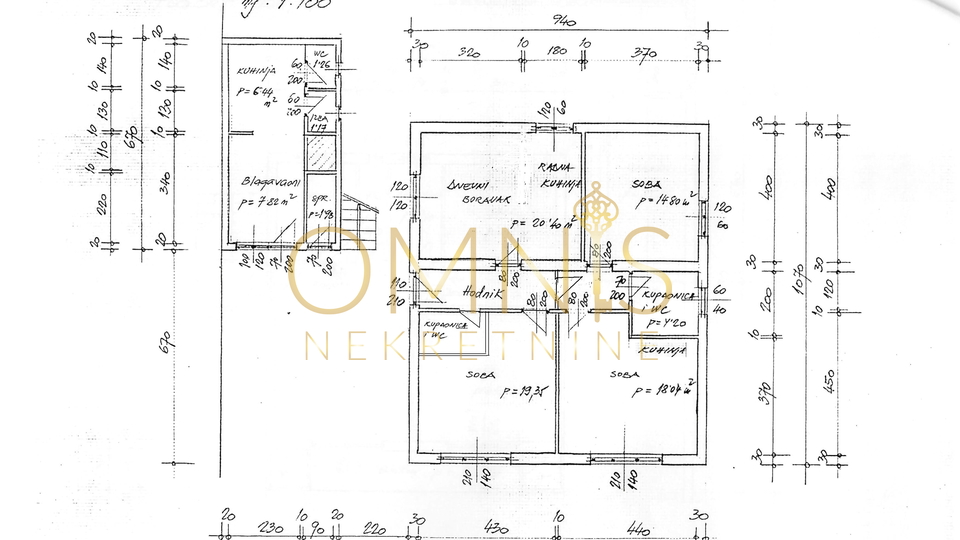 Floor of the house, Crikvenica, 85 m², 4-room apartment with a yard