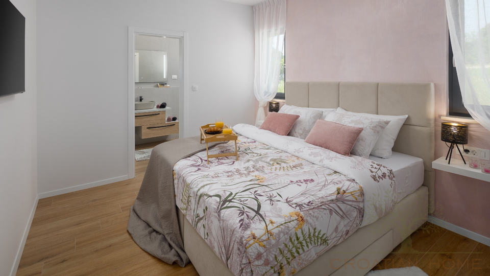 Neubau Bungalow mit beheiztem Pool&comma; Wellnessraum&sol;Fittnessraum&comma; bioklimatische Pergola und Fussbodenheizung&comma; K&uuml;che im Preis inbgrf&comma;