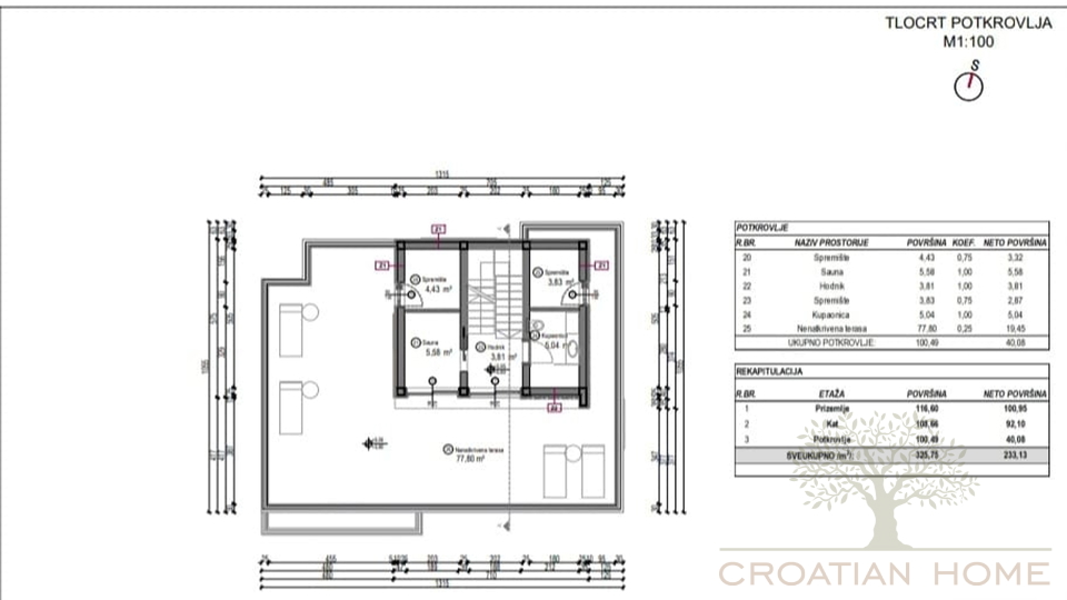Villa mit beheiztem Pool in bester Lage nur 4000m zum Meer in ruhiger Siedlung bei Porec mit Meerblick