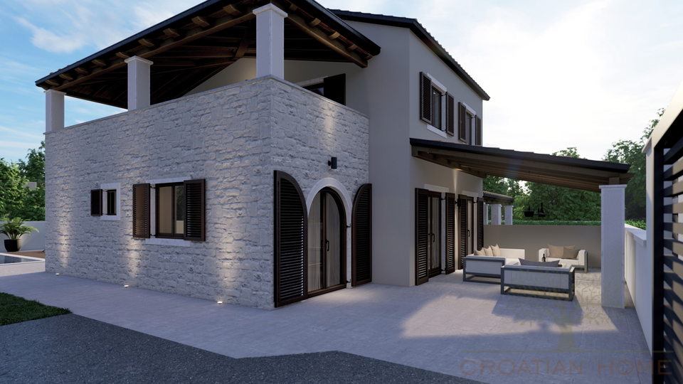 Mediterranes Neubauhaus mit Pool und Fussbodenheizung
