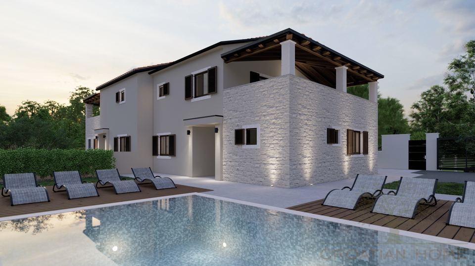 Mediterranes Neubauhaus mit Pool und Fussbodenheizung