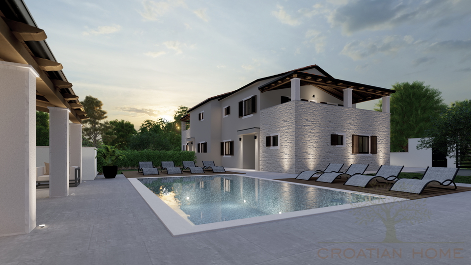 Mediterranes Neubauhaus mit Pool und Fussbodenheizung