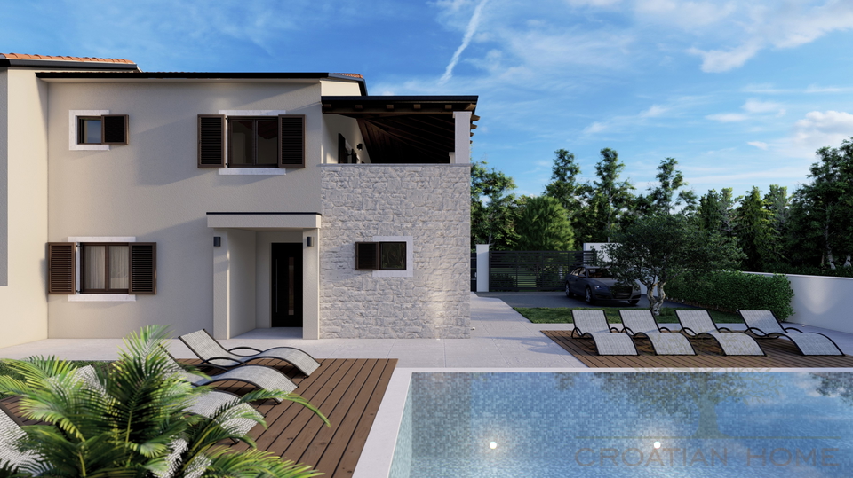 Mediterranes Neubauhaus mit Pool und Fussbodenheizung