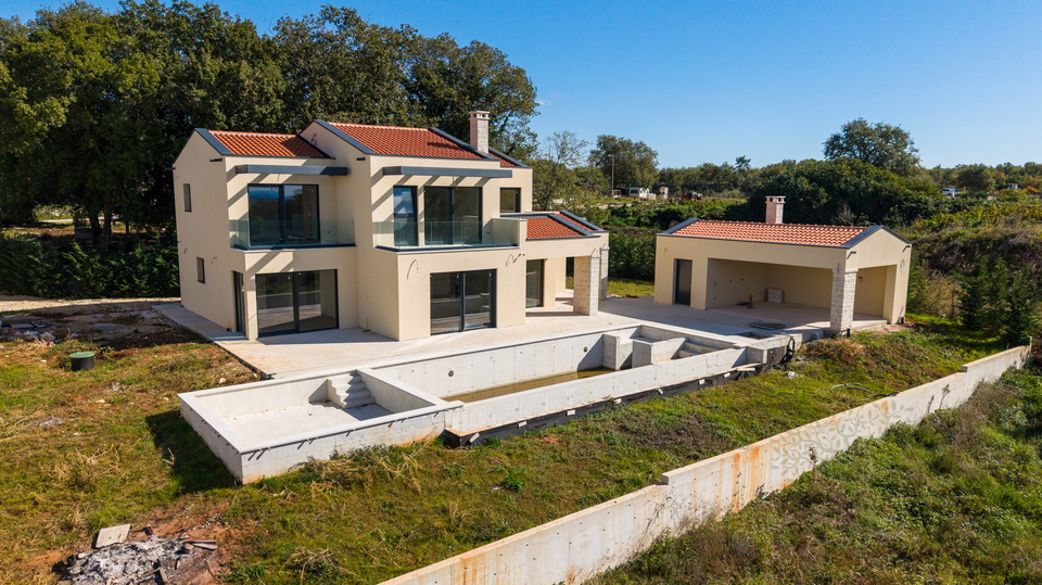 Moderne Villa im ruhigen istrischen Dorf &ndash; Harmonie aus Natur&comma; Meerblick und h&ouml;chster Bauqualit&auml;t