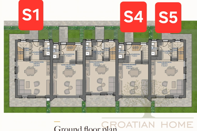 Reihenhaus mit 50 m2 Garten bei Porec und nur 2500 m vom Meer - S4