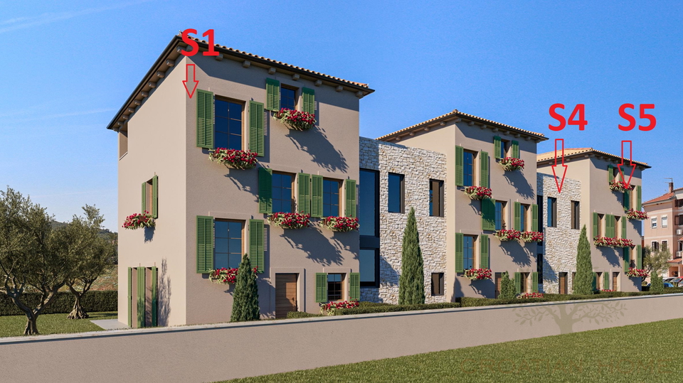 Reihenhaus mit 50 m2 Garten bei Porec und nur 2500 m vom Meer - S4