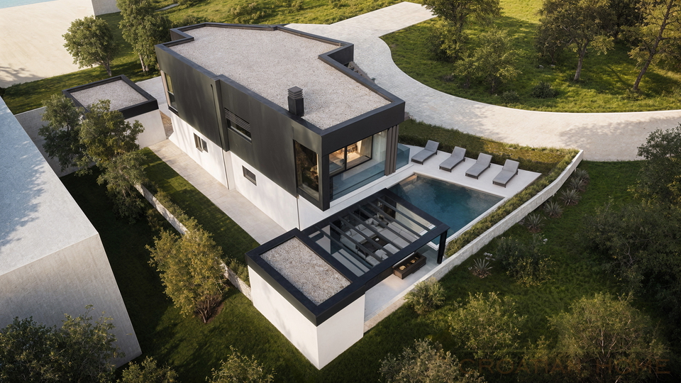 EXCLUISVE DESIGNVILLA MIT GARAGE&comma; MEERBLICK UND BLICK AUF NATIONALPARK BRIJUNI