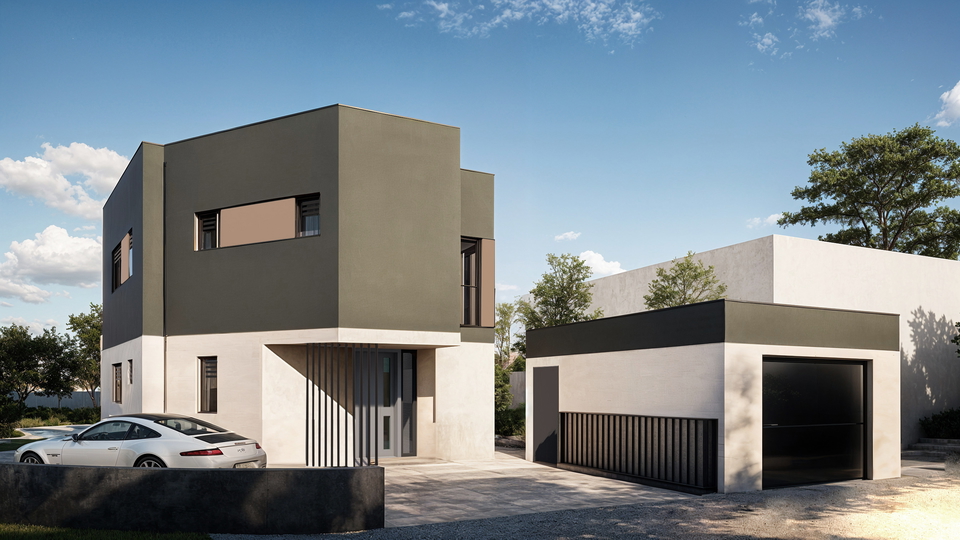 EXCLUISVE DESIGNVILLA MIT GARAGE&comma; MEERBLICK UND BLICK AUF NATIONALPARK BRIJUNI