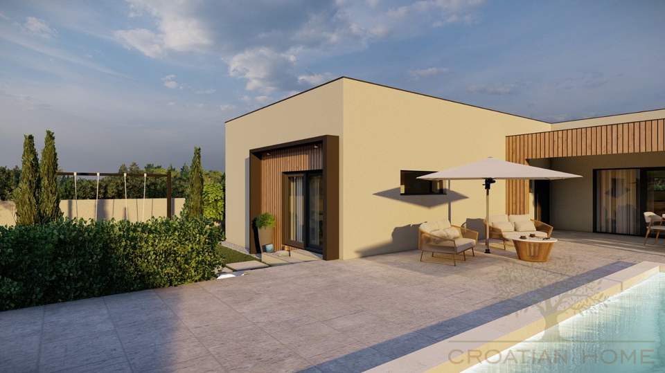 MODERNER BUNGALLOW MIT POOL IM BAU