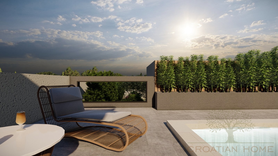 MODERNER BUNGALLOW MIT POOL IM BAU