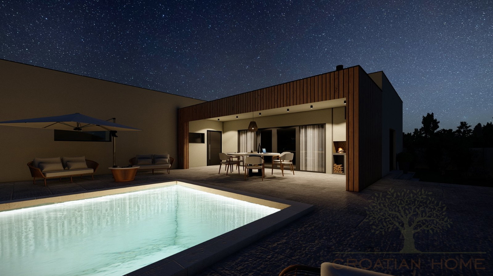 MODERNER BUNGALLOW MIT POOL IM BAU