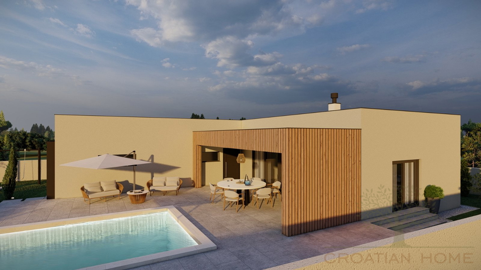 MODERNER BUNGALLOW MIT POOL IM BAU