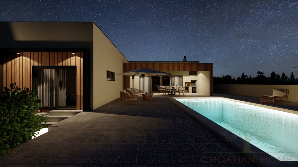 MODERNER BUNGALLOW MIT POOL IM BAU