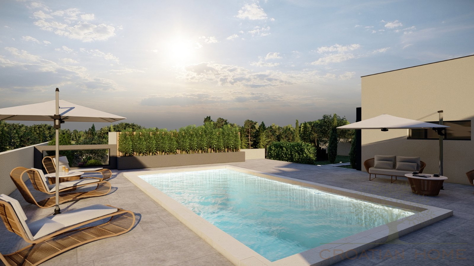 MODERNER BUNGALLOW MIT POOL IM BAU
