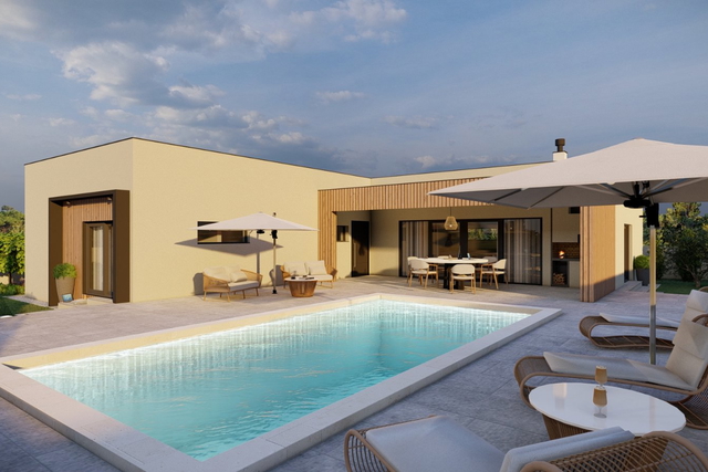MODERNER BUNGALLOW MIT POOL IM BAU
