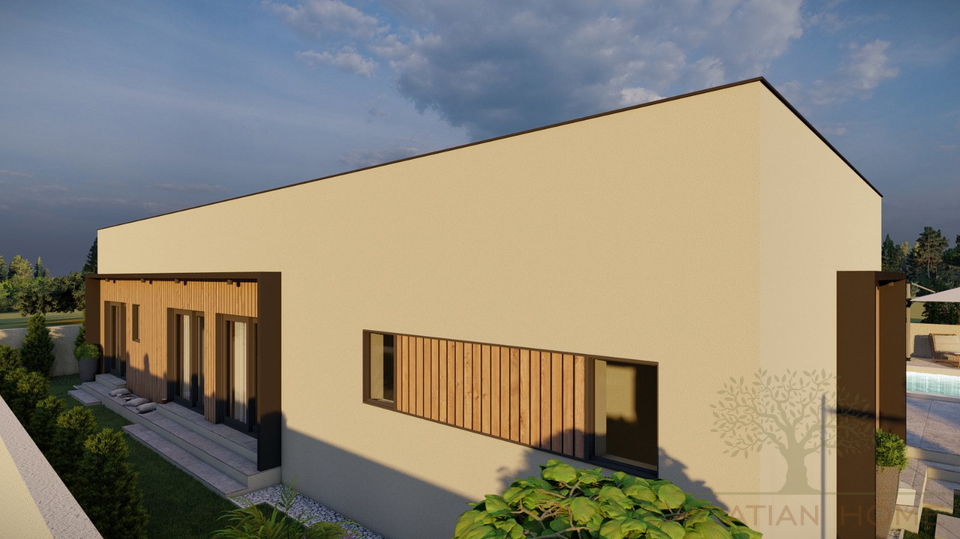 MODERNER BUNGALLOW MIT POOL IM BAU