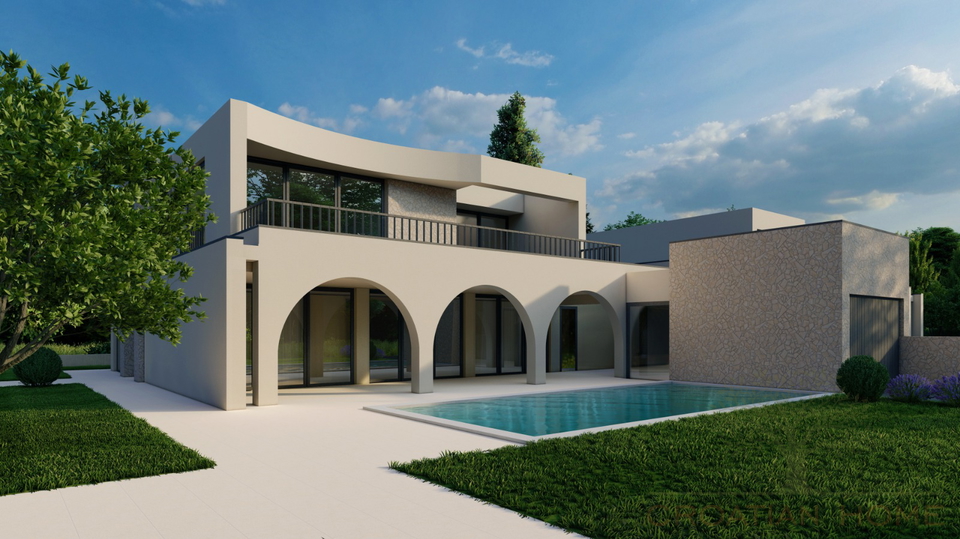 VILLA MIT POOL UND GARAGE UND MEERBLICK - ALLE ANNEHMICHKEITEN FUSSWEIT