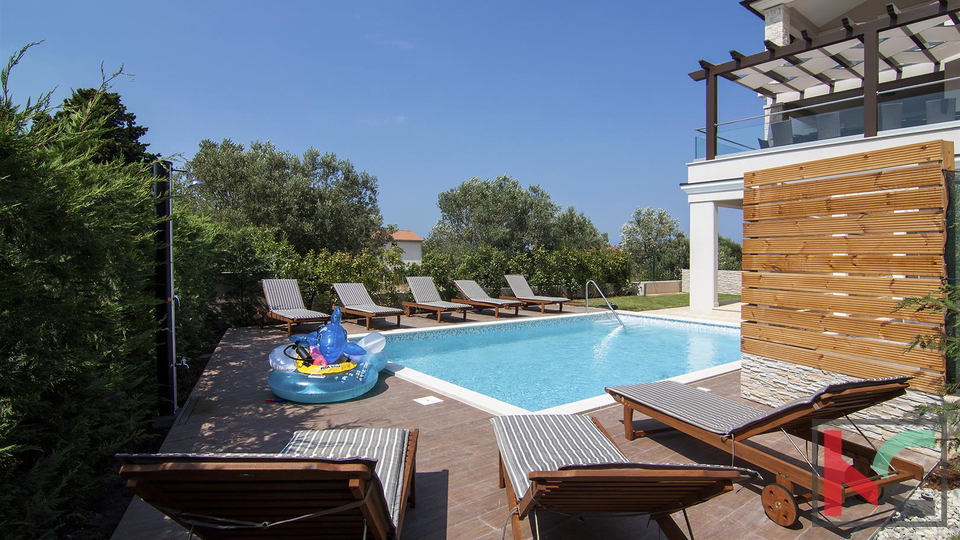 Fazana, Luxusvilla mit Pool, Panoramablick auf den Nationalpark Brijuni