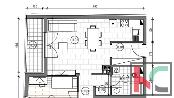 Pula, center, 71,23 m2 v kvalitetni novogradnji s liftom