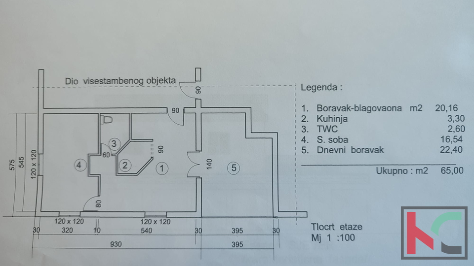 Истрия, Премантура, центр, квартира на 1 этаже, 65м2, терраса