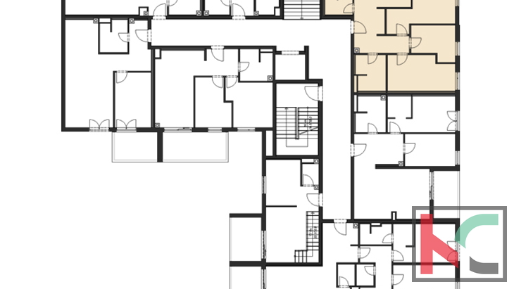 Istrien, Pula, Zentrum, Wohnung 96,42m2 in einem Neubau, drei Schlafzimmer und Loggia