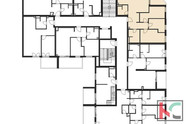 Istra, Pula, centar, stan 96,42m2 s tri spavaće sobe i loggiom, novogradnja