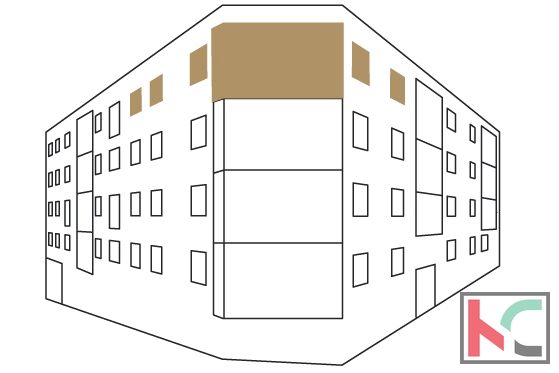 Istrien, Pula, Zentrum, Wohnung 96,42m2 mit drei Schlafzimmern und Loggia, Neubau