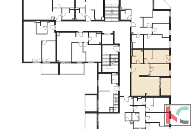 Istra, Pula, center, stanovanje 71,54m2 z dvema spalnicama in ložo, novogradnja