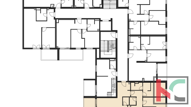 Istra, Pula, center, stanovanje 130,31m2 s tremi spalnicami in ložo, novogradnja