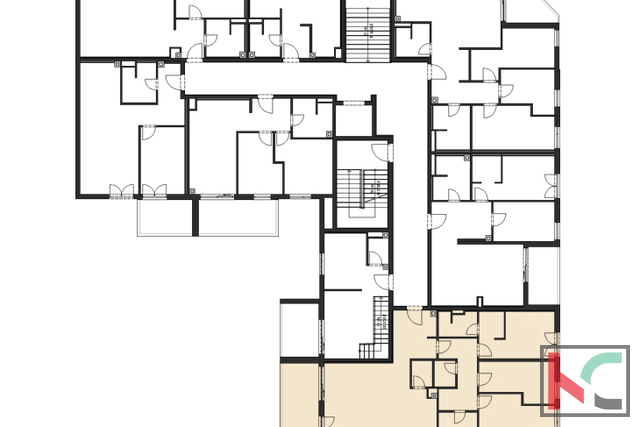 Istria, Pola, centro, appartamento 130.31m2 in un nuovo edificio, tre camere da letto + loggia