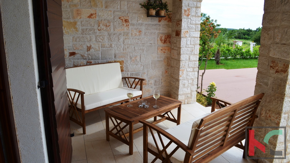 Istria, Tinjan, luxurious stone villa with swimming pool on landscaped garden, view of nature #sale