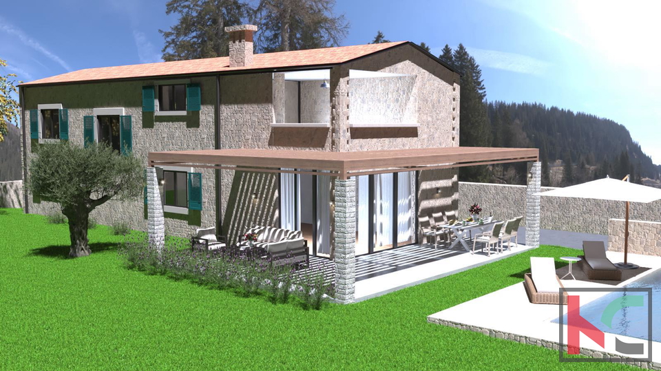 Istria - Juršići, house under construction 200m2 in a quiet location, #sale