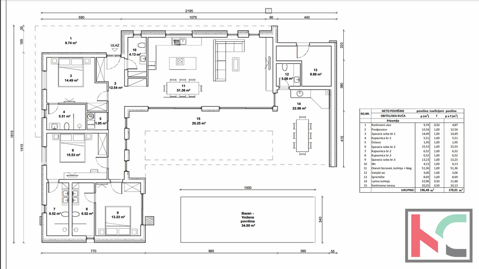 Gimino, casa con tre camere da letto e una piscina di 173m2 #vendita