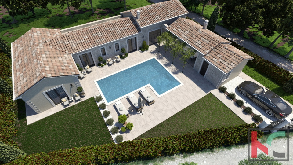 Istria, Tinjan, stone villa under construction 170m2, #sale