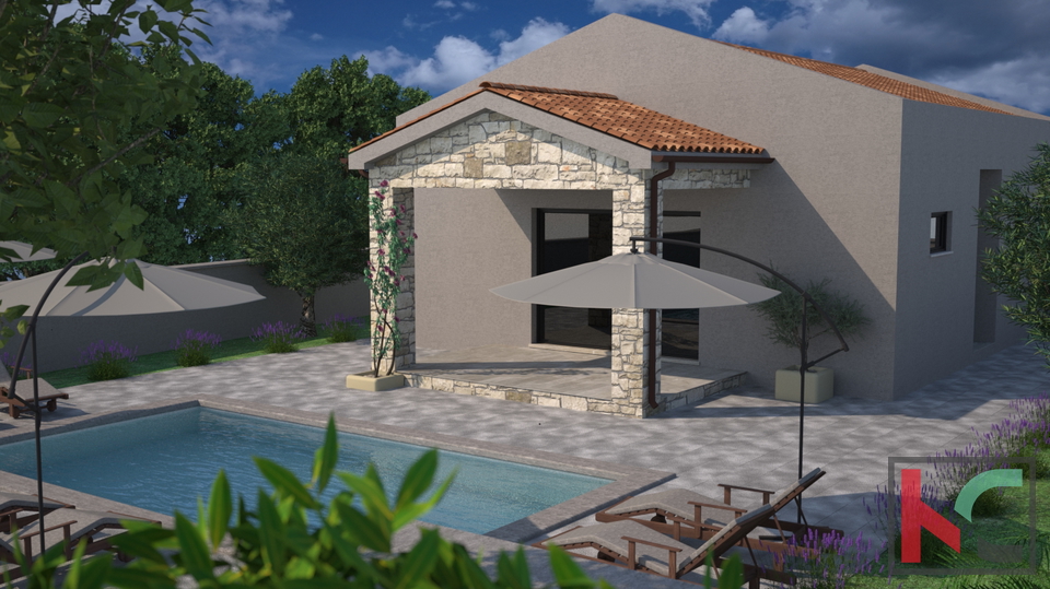 Istria, Svetvinčenat, building plot 513 m2 with building permit, #sale