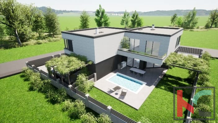 Ližnjan, building plot with project and paid utilities 576m2 #sale