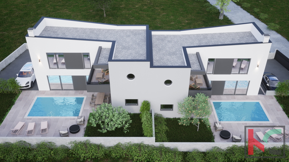 Istria, Ližnjan, modern duplex house, 180m2 with swimming pool, # for sale