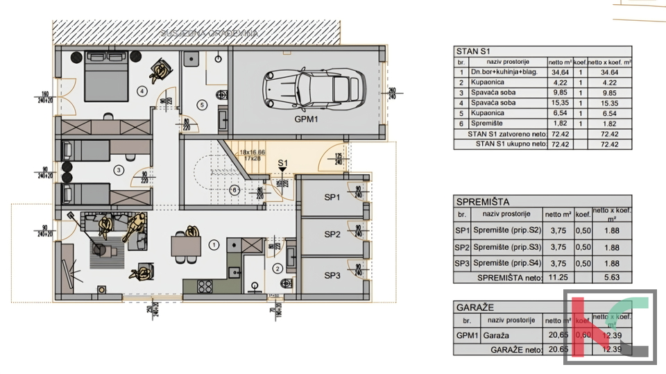 Apartment&comma; 79 m2&comma; For Sale&comma; Pula - Ka&scaron;tanjer