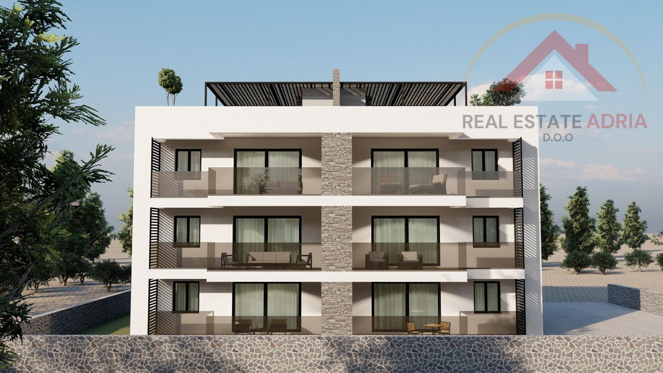 First floor apartment with sea view for sale, new building, Turanj, Zadar County, Croatia