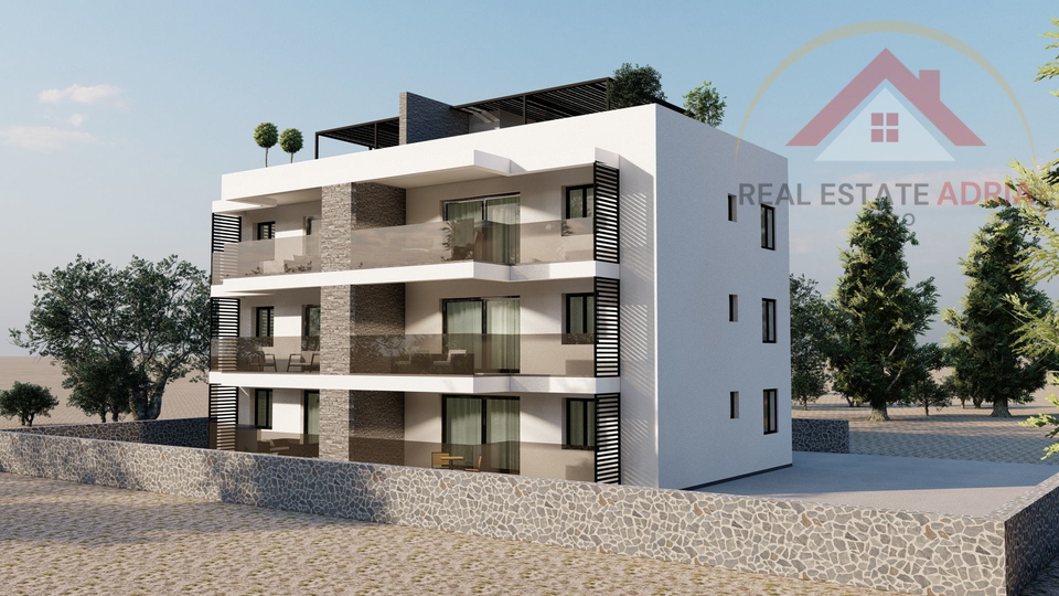 First floor apartment with sea view for sale, new building, Turanj, Zadar County, Croatia