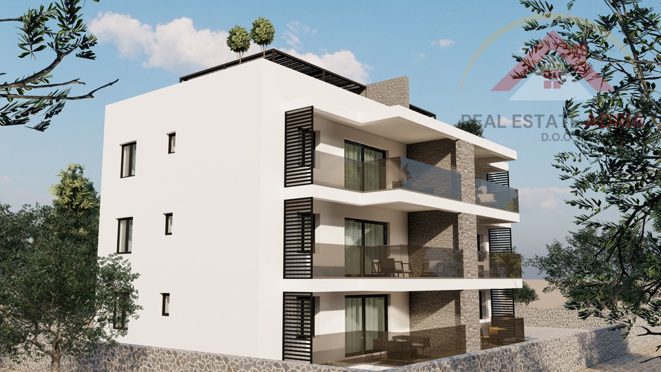 First floor apartment with sea view for sale, new building, Turanj, Zadar County, Croatia