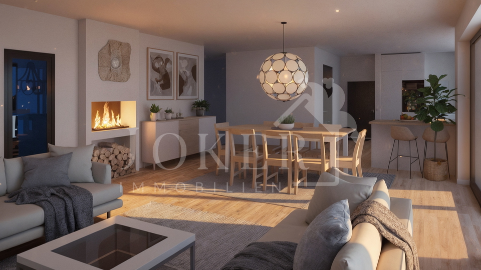 Građevinski teren u neposrednoj blizini centra Lovrana sa projektom i građevinskom dozvolom