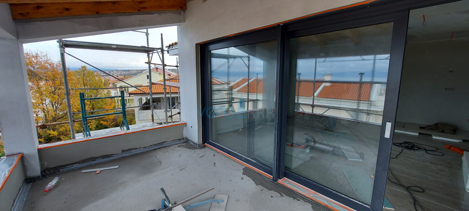 Malinska, okolica, 2S+DB stan u novogradnji s pogledom na more, prodaja