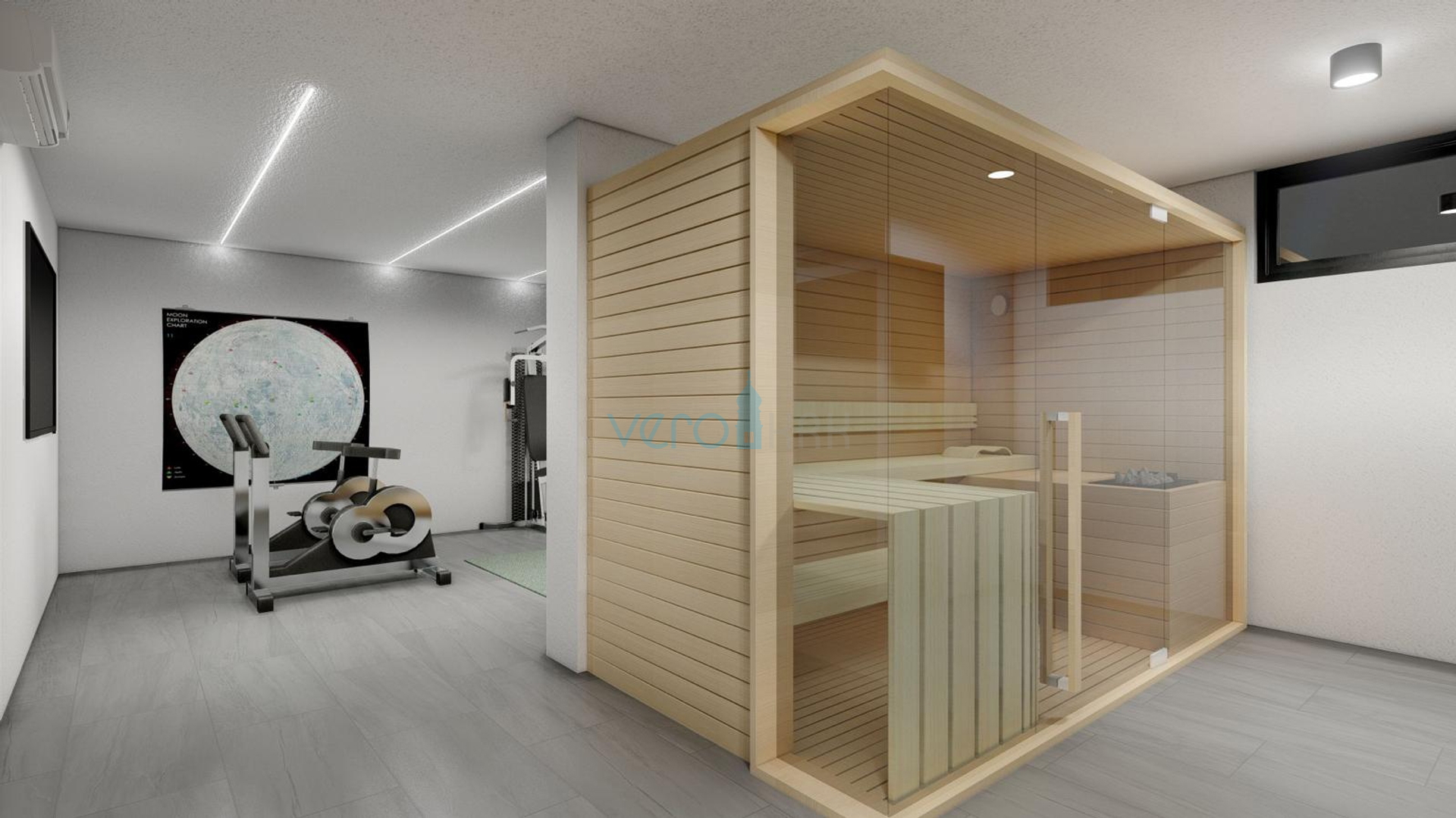 Vrbnik, otok Krk, stan 162 m2, bazen, fitness, vrt, prodaja